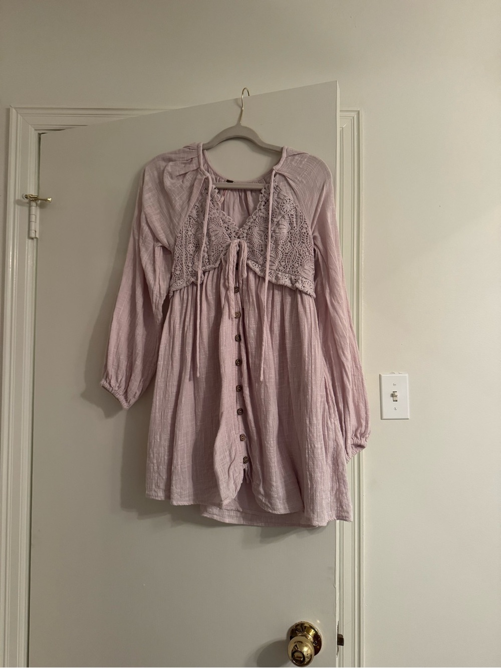 Free People Lace-Front Mini Dress